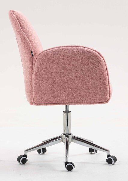 HR280K Scaun Roz Pudra Boucle cu Bază Cromata