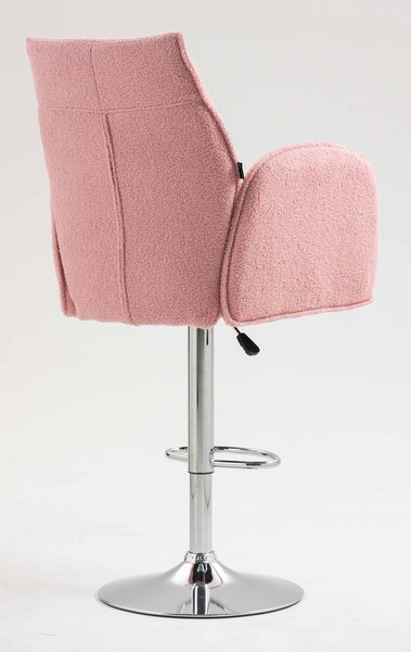 HR280W Scaun Roz Pudra Boucle cu Bază Cromata
