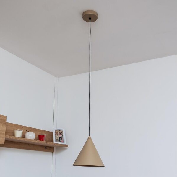 Pendul ETNA II pe cablu, 1xE27/15W/230V, diametru 18,5 cm, bej