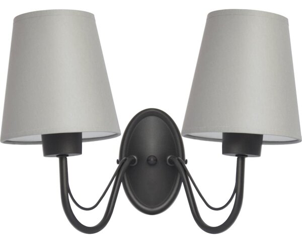 Aplica de perete MALBO 2xE27/15W/230V gri/negru