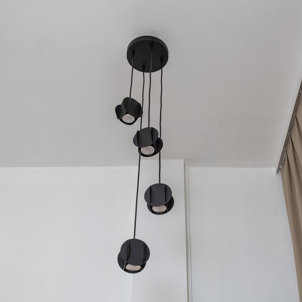 Lustră suspendată pe cablu GAMBIT, 4xGU10/10W/230V, negru