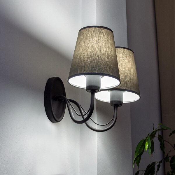 Aplica de perete MALBO 2xE27/15W/230V gri/negru