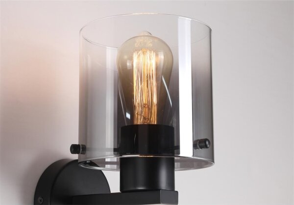 Searchlight 88912-1BK - Aplica de perete SWEDEN 1xE27/60W/230V neagră/fumurie