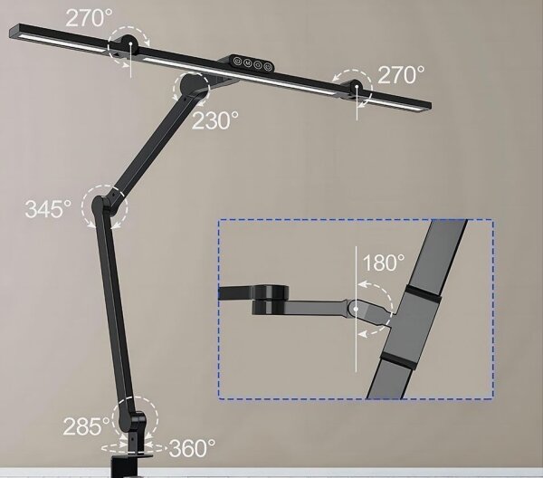 Lampă de birou LED tactilă dimabilă 24W 230V 3000-6500K CRI 92 negru
