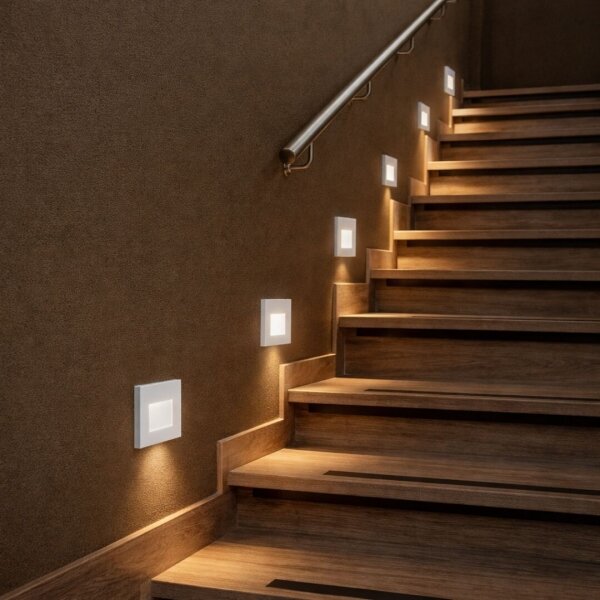 Rabalux 77198 LUNCA - Lampă LED pentru treaptă cu senzor de mișcare și senzor crepuscular, 1W/230V, 3000/4500/6500K, alb