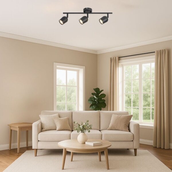 Rabalux 73103 - Spot LIANET, 3x GU10/15W/230V, negru