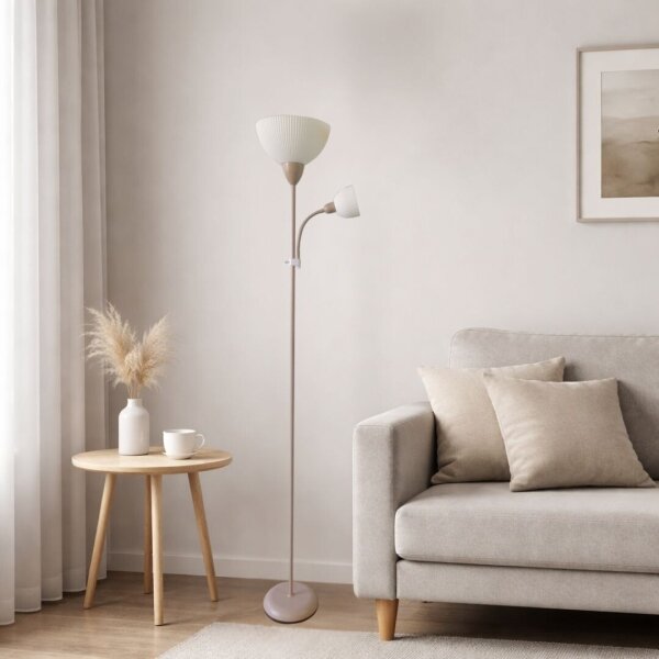 Rabalux 74103 - Lampadar ACTION PRO, 1xE27/60W/230V + 1xE14/25W, bej