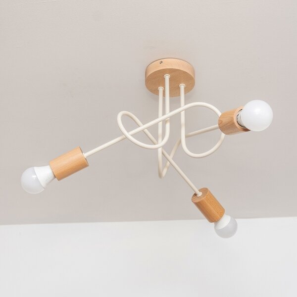 Lustră aplicată OXFORD, 3xE27/15W/230V, pin/crem