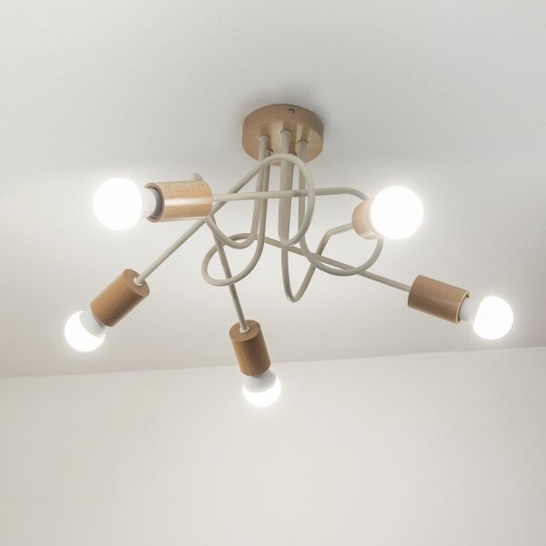 Lustră aplicată OXFORD 5xE27/15W/230V pin/crem