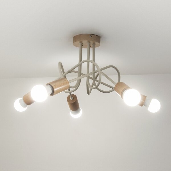 Lustră aplicată OXFORD 5xE27/15W/230V pin/crem