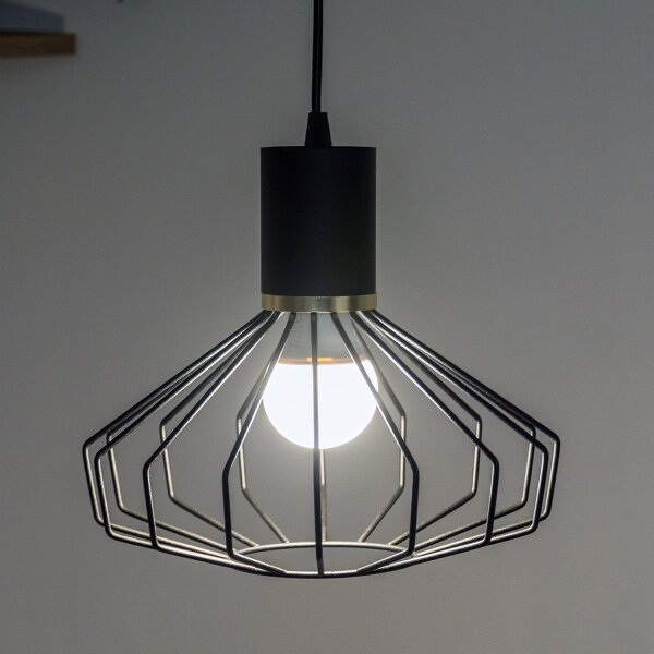 Lampă suspendată pe cablu SOLANO 1xE27/15W/230V negru/auriu