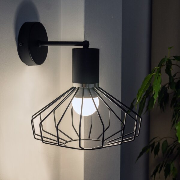 Aplica de perete SOLANO 1xE27/15W/230V negru/crom lucios