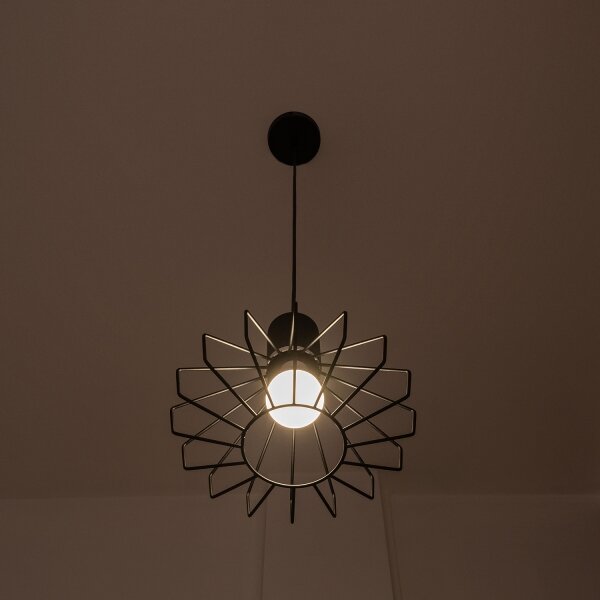 Lampă suspendată pe cablu SOLANO 1xE27/15W/230V negru/crom lucios