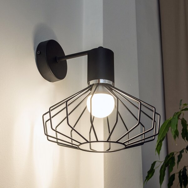 Aplica de perete SOLANO 1xE27/15W/230V negru/crom lucios