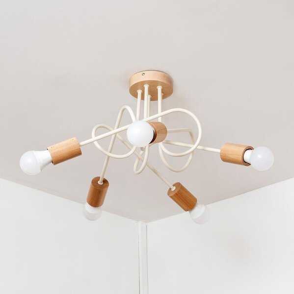 Lustră aplicată OXFORD 5xE27/15W/230V pin/crem