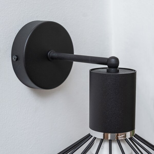 Aplica de perete SOLANO 1xE27/15W/230V negru/crom lucios