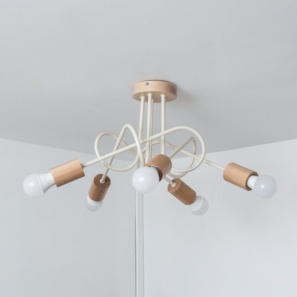 Lustră aplicată OXFORD 5xE27/15W/230V pin/crem