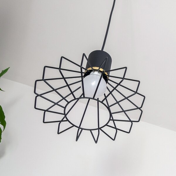Lustră suspendată cu cablu SOLANO 3xE27/15W/230V negru/auriu