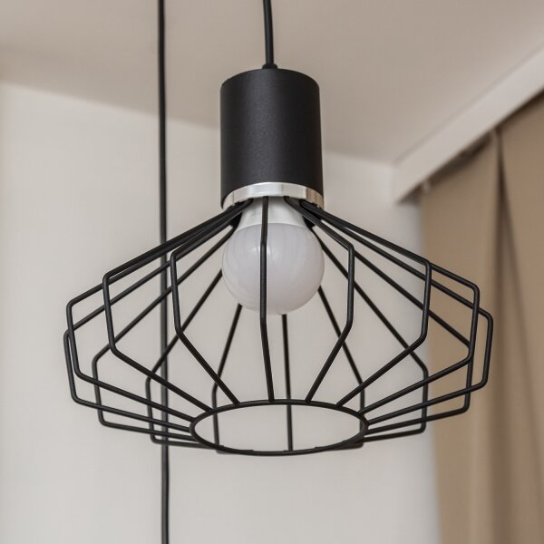Lustră pe cablu SOLANO 3xE27/15W/230V negru/crom lucios