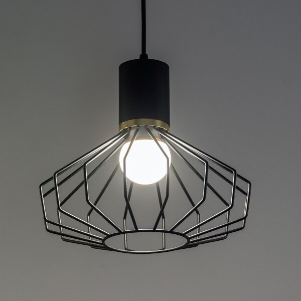 Lustră suspendată cu cablu SOLANO 3xE27/15W/230V negru/auriu