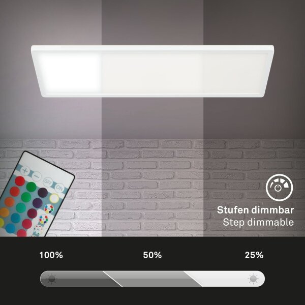 Briloner 7404-016 - Panou LED aplicat RGBW dimabil/22W/230V 4000K + telecomandă