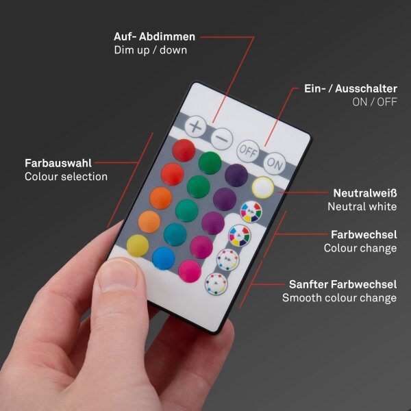 Briloner 7404-016 - Panou LED aplicat RGBW dimabil/22W/230V 4000K + telecomandă