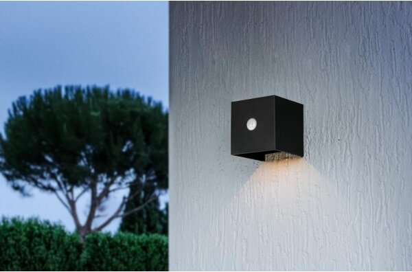 Retlux-LED Aplica solară de perete cu senzor LED/1W/3,7V 1200 mAh IP44 neagră