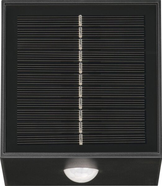 Retlux-LED Aplica solară de perete cu senzor LED/1W/3,7V 1200 mAh IP44 neagră