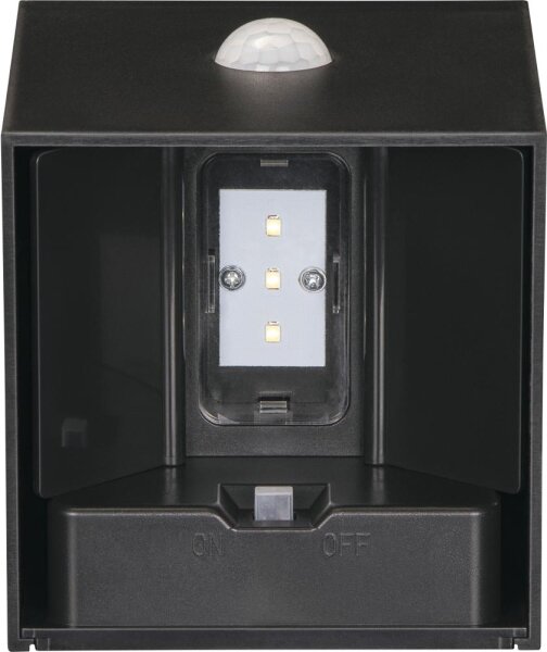 Retlux-LED Aplica solară de perete cu senzor LED/1W/3,7V 1200 mAh IP44 neagră