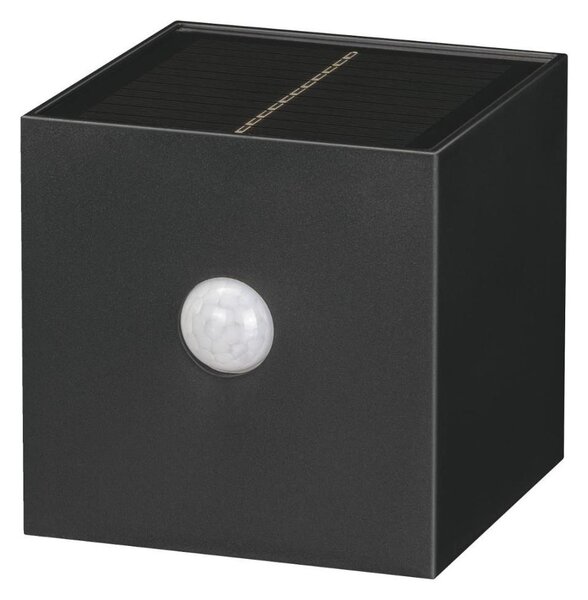 Retlux-LED Aplica solară de perete cu senzor LED/1W/3,7V 1200 mAh IP44 neagră