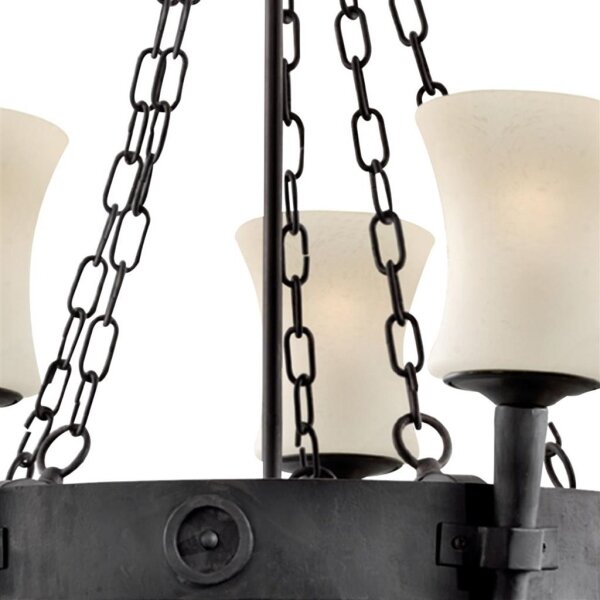 Searchlight 0815-5BK - Candelabru suspendat pe lanț CARTWHEEL 5xE27/60W/230V negru