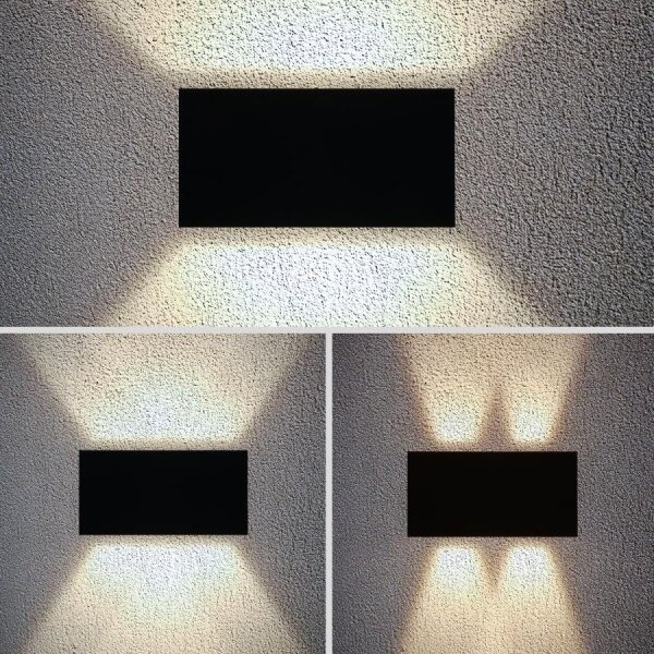 Brilagi - Aplică de perete LED pentru exterior DOUBLE CUBE LED/12W/230V neagră IP65
