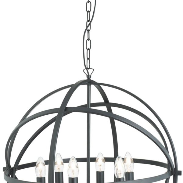 Searchlight 2476-6BK - Lustră cu lanț ORBIT 6xE14/60W/230V, neagră