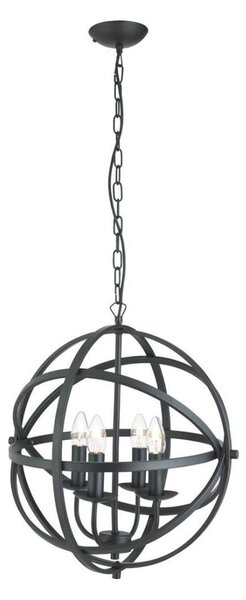 Searchlight 2474-4BK - Candelabru suspendat pe lanț ORBIT, 4 x E14, 60 W, 230 V, negru