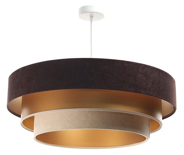 Lustr TRINITI 1xE27/60W/230V pe cablu, maro/auriu/bej