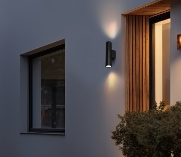 Aplică de exterior 2xGU10/35W/230V IP54 negru rotund