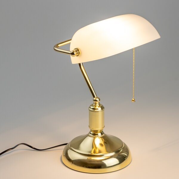 Brilagi - Lampă de birou BANK OFFICE, 1xE27/60W/230V, aurie/albă