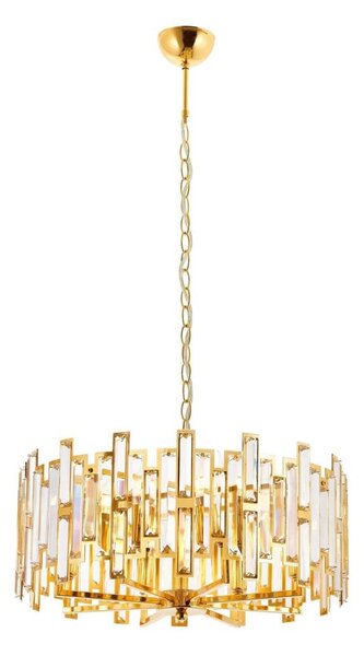 Candelabru suspendat pe lanț CRYSTALLINE 6xE14/40W/230V auriu