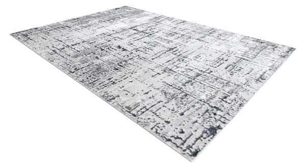 Covor MEFE modern 8722 Linii vintage - structural două niveluri de lână gri / alb