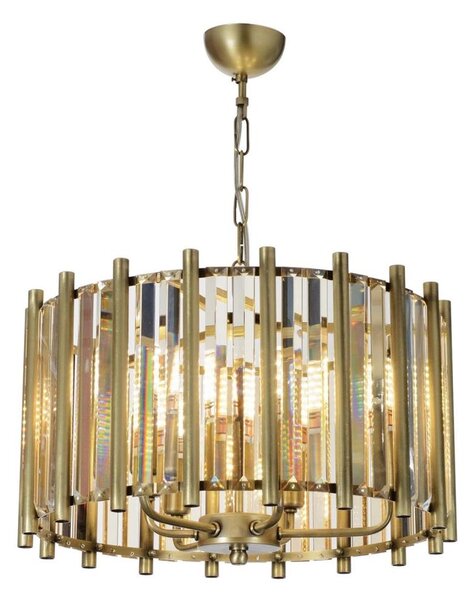 Candelabru cu lanț CRYSTALLINE, 6xE14/40W/230V, alamă