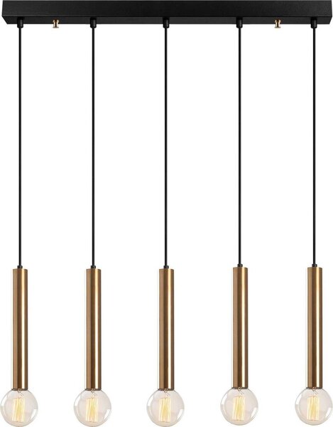 Lustră suspendată pe cablu TEMPO, 5 x E27, 40 W, 230 V, aurie