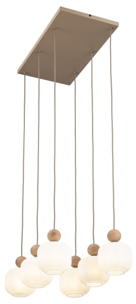 Candelabru suspendat pe cablu BALLO, 6xE14/10W/230V, bej