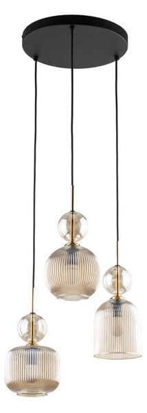 Lustră pe cablu SOPHIA 3xE14/10W/230V negru/bej fumuriu