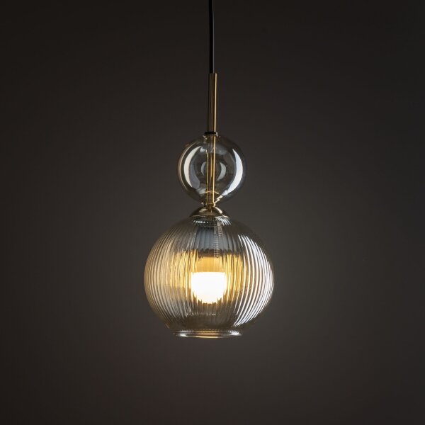 Pendul pe cablu SOPHIA 1xE14/10W/230V negru/bej fumuriu