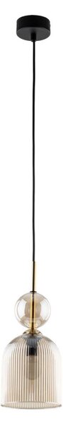 Pendul pe cablu SOPHIA 1xE14/10W/230V negru/bej fumuriu