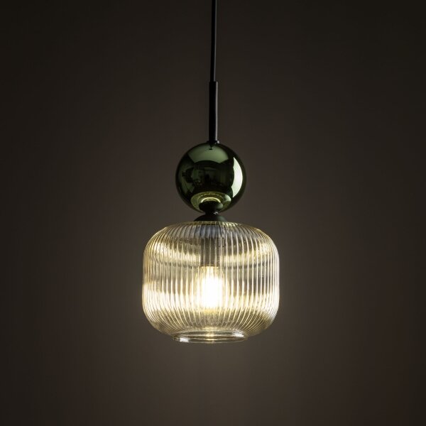 Pendul cu cablu SOPHIA 1xE14/10W/230V negru/verde/bej fumuriu