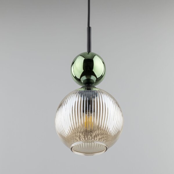 Pendul pe cablu SOPHIA 1xE14/10W/230V negru/verde/bej fumuriu