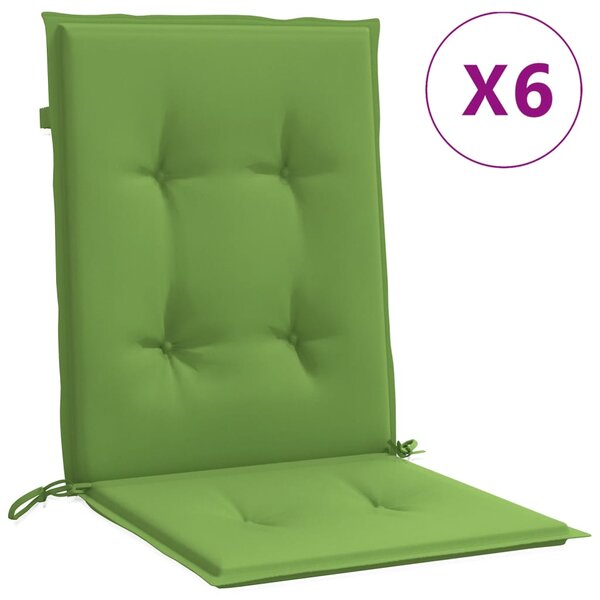 Perne scaun spătar scund 6 buc. melanj verde 100x50x4 cm textil