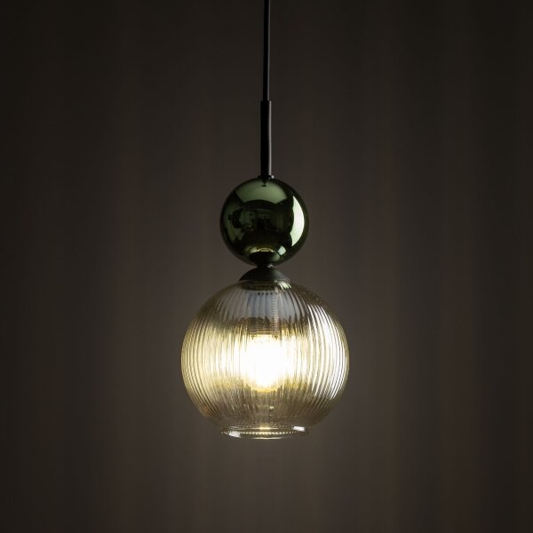 Pendul pe cablu SOPHIA 1xE14/10W/230V negru/verde/bej fumuriu