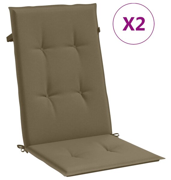 Perne scaun spătar înalt 2buc melanj gri taupe120x50x4cm textil